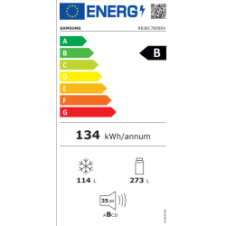 Ψυγειοκαταψύκτης Samsung RB38C7B5BS9/EF(387t,NoFrost,B,wifi)