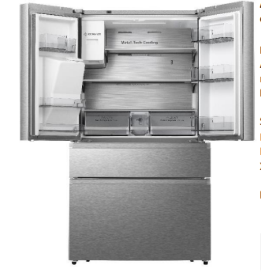 Ψυγείο ντουλάπα Hisense RF728N4SASE(wifi,inox,no frost,560lt,E)
