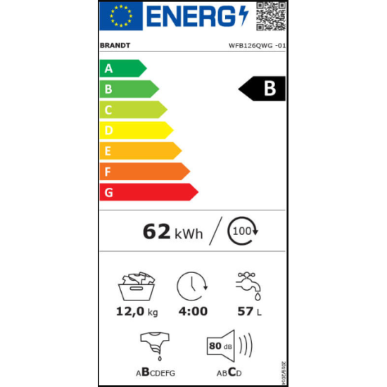 πλυντήριο ρούχων Brandt WFB106QWG(10kg,B)