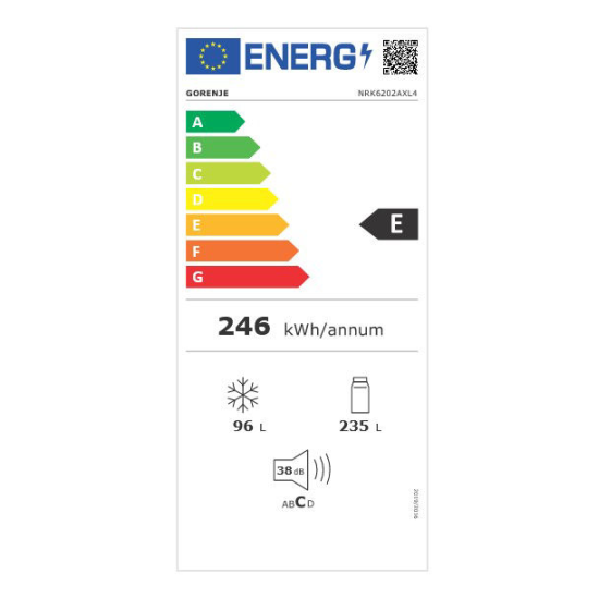 ψυγειοκαταψύκτης Gorenje NRK6202AXL4(331lt,e)(031003901)