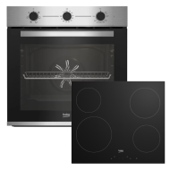σετ Beko BBIE12100XC + HIC 64401(Φούρνος 66lt με Κεραμικές Εστίες,Inox)