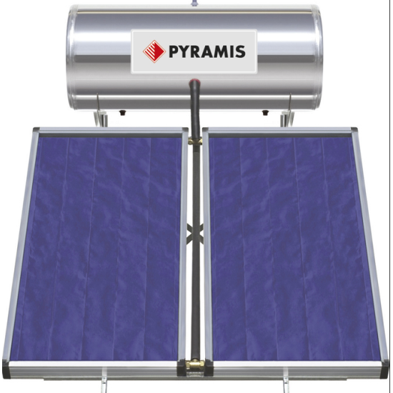 Ηλιακός Θερμοσίφωνας Pyramis 200/3m²(2x1.5) Glass Διπλής Ενέργειας(026000505)