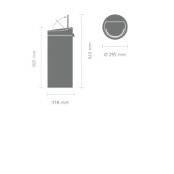 κάδος απορριμάτων Brabantia 1153/25 Touch Bin Brilliant Steel 30λτ κάδος απορριμάτων Brabantia 1153/25 Touch Bin Brilliant Steel 30λτ