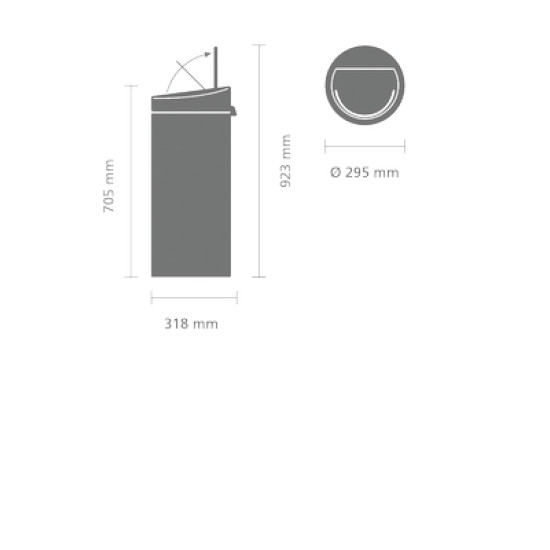 κάδος απορριμάτων Brabantia 1153/25 Touch Bin Brilliant Steel 30λτ
