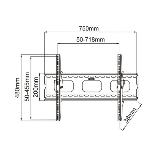 DMP PLB118M Βάση Τηλεόρασης Τοίχου έως 65" και 60kg