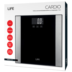 Ζυγαριά Μπάνιου Life Cardio(με Λιπομετρητή σε Μαύρο χρώμα)