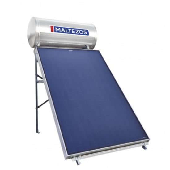 ηλιακός θερμοσίφωνας MALTEZOS MALT H 200 L/3E/INOX τριπλής ενέργειας(2.6τμ,SAC 130 x 200)