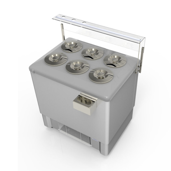 Crystal Festival 6  Inox Βιτρίνα Παγωτού 6 Θέσεων(256lt)