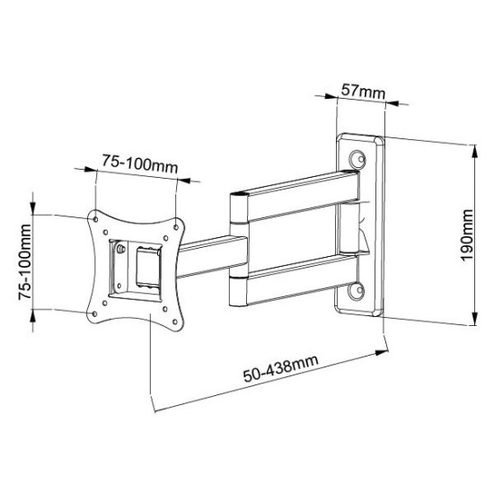 DMP LCD903 Βάση Τηλεόρασης Τοίχου με Βραχίονα έως 29" και 15kg