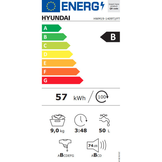 πλυντήριο ρούχων Hyundai HWM19-1409TJ/FT(9kg,B)