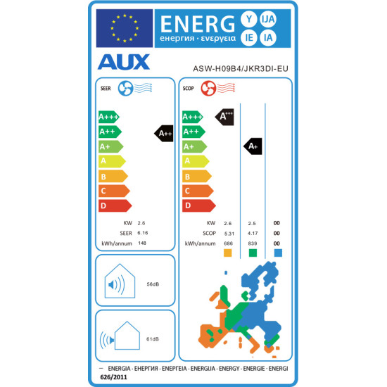 Κλιματιστικό AUX J-Smart ASW-H09B4/JKR3DI-EU 9000Btu(r32,inverter,A++/A+++,wifi)