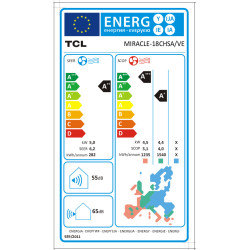 κλιματιστικό TCL Miracle II 18CHSA/VE White(R32,18000btu,Inverter,A++/A+++,wifi standard  ενσωματωμένο)