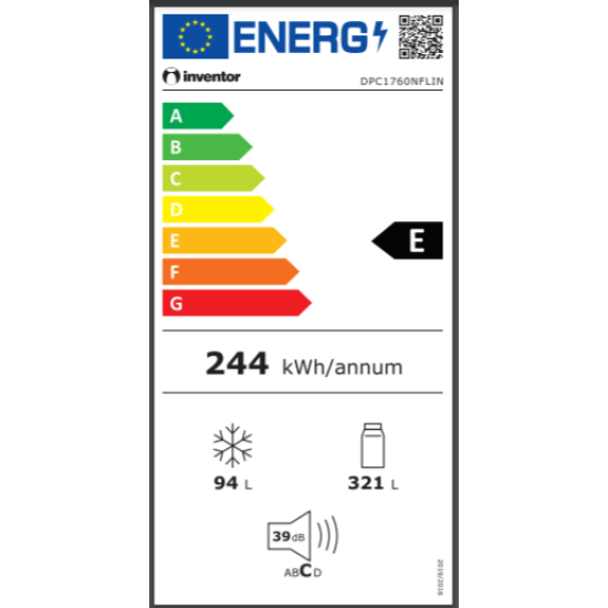 ψυγείο Inventor DPC1760NFLIN(321lt,E,no frost)
