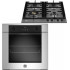 σετ Bertazzoni F60 9 MOD E S X + P60 4L MOD NE((ηλεκτρικός/αερίου,76lt)