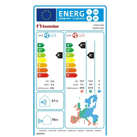 κλιματιστικό Inventor V5MFI-66/V5MFO-66(55.000 btu/h A++/A+++)