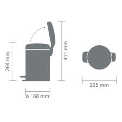 Brabantia Καλάθι New Icon 3lt 1132/22 Brabantia Καλάθι New Icon 3lt 1132/22