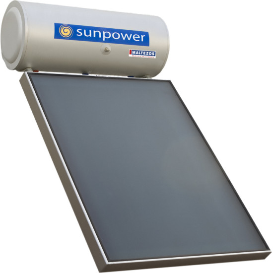 ηλιακός θερμοσίφωνας Maltezos Sunpower 160lt/1.95m² Glass Διπλής Ενέργειας(SAC 130 X 150)
