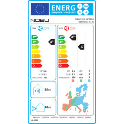 κλιματιστικό Nobu Kiku NBKU2VI32-12WFRB/NBKU2VO32-12B (inverter,A++/Α+ 12.000btu/h)