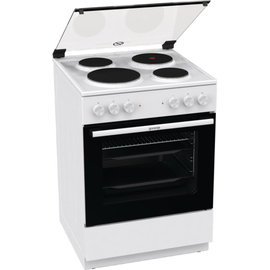 κουζίνα Gorenje GE6A40WB (71lt,ηλεκτρικός φούρνος με Εστίες Εμαγιέ,034064301)